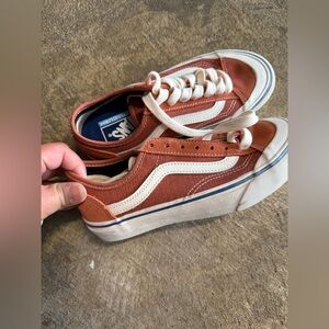 Vans Bold Orange and White Sneakers